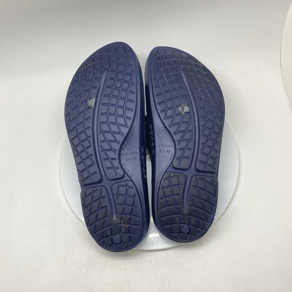 Oofos OOahh Sport Sandals Mens 12 Womens 14 Blue Open‎ Slip On Recovery Rubber